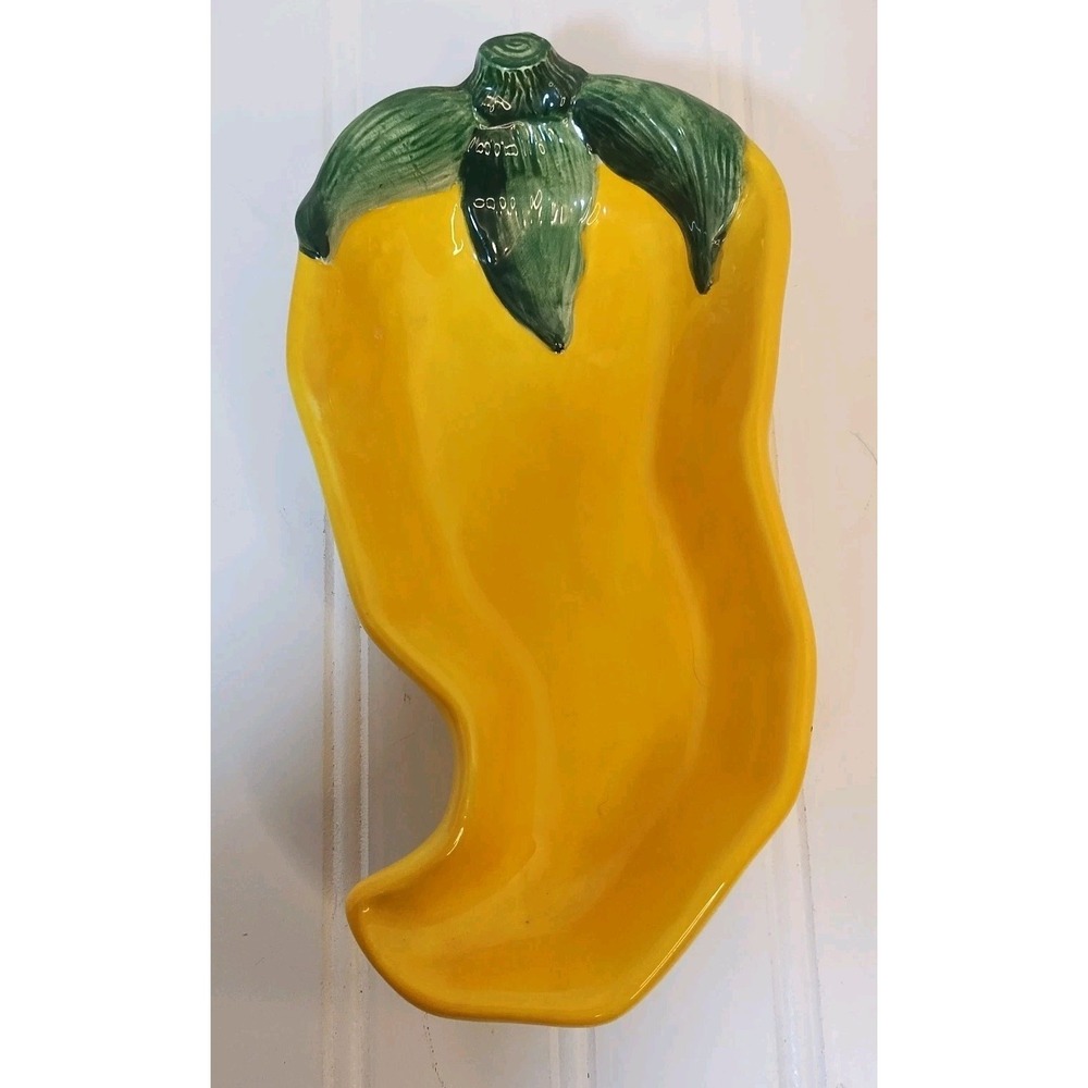 Bella Casa By Ganz Yellow Pepper Serving Dish Dip Farmhouse MCM‎ Cottage Decor